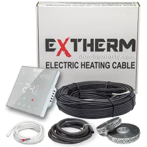 Комплект теплої підлоги ExTherm 20 Вт/м — Нагрівальний кабель з термостатом AC602