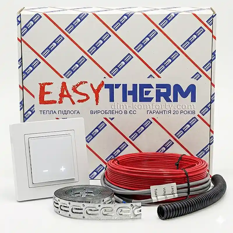 Комплект теплої підлоги EasyTherm 18 Вт/м — Нагрівальний кабель з термостатом ET30