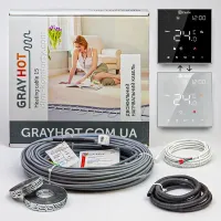 Комплект теплої підлоги GrayHot 15 Вт/м — Нагрівальний кабель з термостатом AC602