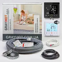 Комплект теплої підлоги GrayHot 15 Вт/м — Нагрівальний кабель з Wi-Fi термостатом AC603