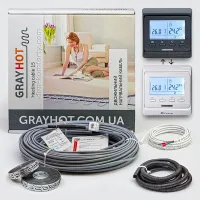 Комплект теплої підлоги GrayHot 15 Вт/м — Нагрівальний кабель з термостатом E51