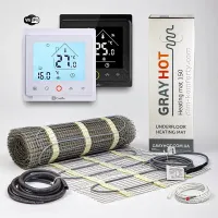Комплект теплої підлоги GrayHot 150 Вт/м² — нагрівальний мат з Wi-Fi термостатом AC603