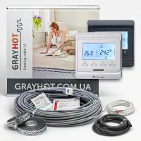 Комплект теплої підлоги GrayHot 15 Вт/м — Нагрівальний кабель з термостатом E51