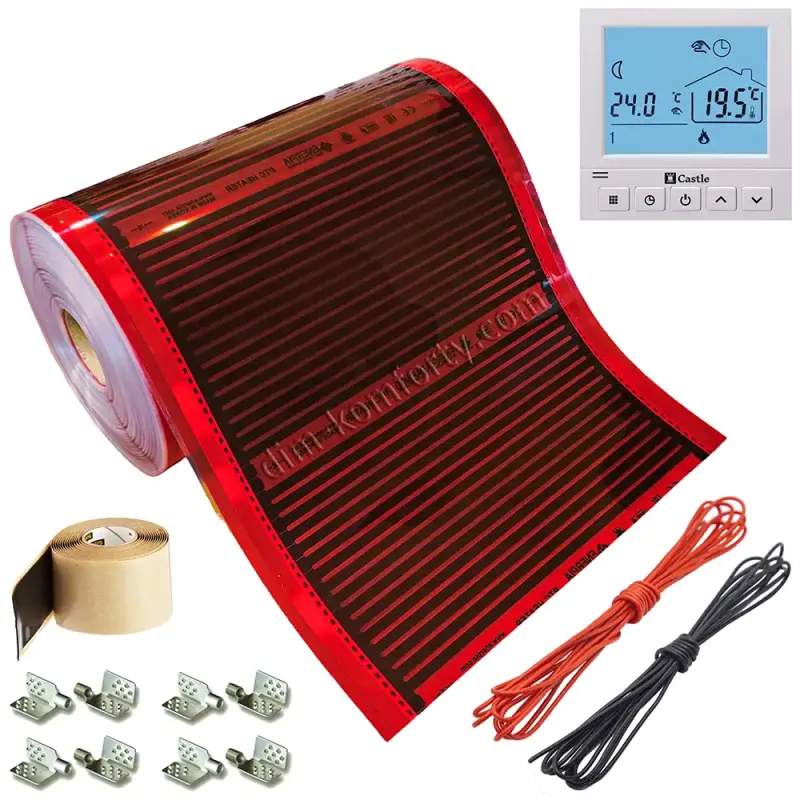 Тепла підлога під ламінат - Cаморегулююча інфрачервона плівка Enerpia RED з електронним терморегулятором