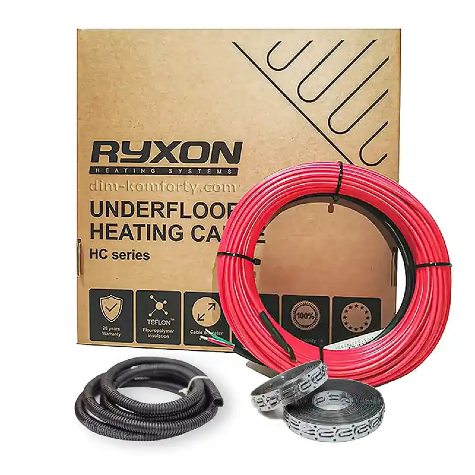 Нагрівальний кабель Ryxon 20 Вт/м для теплої підлоги під плитку