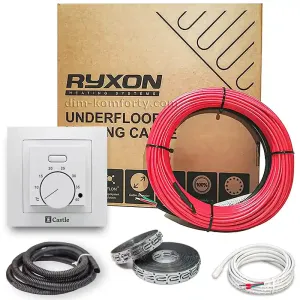 Комплект теплої підлоги Ryxon 20 Вт/м — Нагрівальний кабель з термостатом AC308