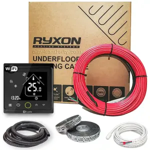 Комплект теплої підлоги Ryxon 20 Вт/м — Нагрівальний кабель з  Wi-Fi термостатом AC603