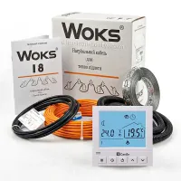 Комплект теплої підлоги Woks 18 Вт/м — Нагрівальний кабель з термостатом AC819