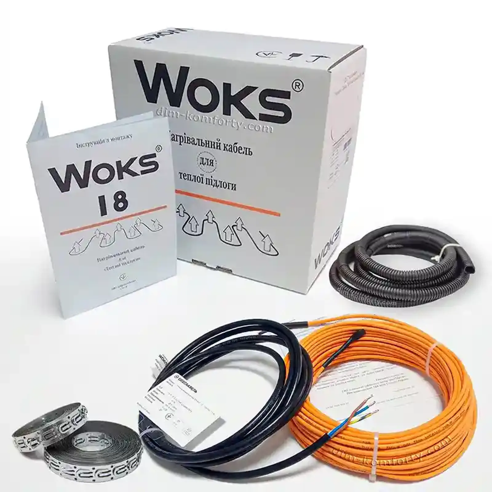 Нагрівальний кабель Woks 18 Вт/м для теплої підлоги під плитку